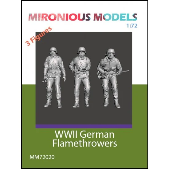 Mironious MM72020 1/72 WWII German Flamethrowers (3 figures) - Model Figures