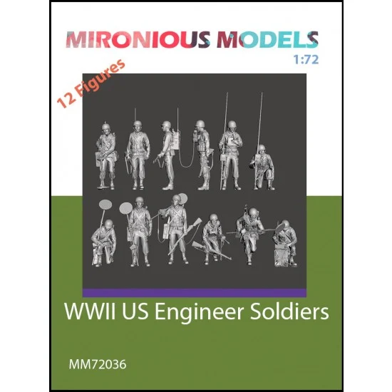 Mironious MM72036 1/72 WWII US Engineer Soldiers (12 figures) - Model Figures