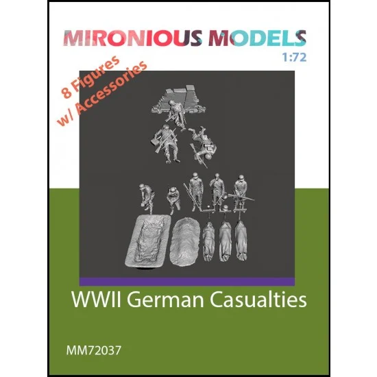 Mironious MM72037 1/72 WWII German Casualties (8 figures with accessories) - Model Figures