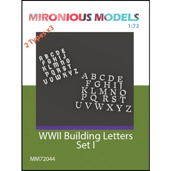 Mironious MM72044 1/72 WWII Building Letters Set I (2 types, each type: 3pcs) - Scenics & Diorama