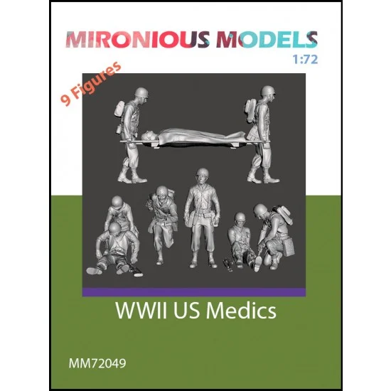 Mironious MM72049 1/72 WWII US Medics (9 figures) - Model Figures