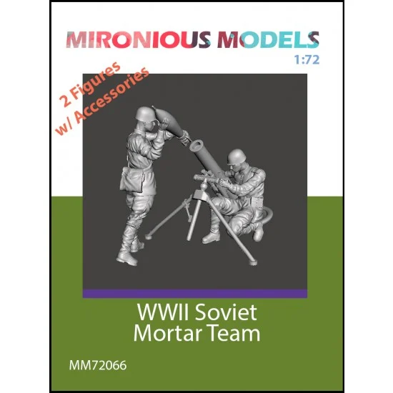 Mironious MM72066 1/72 WWII Soviet Mortar Team with Accessories (2 figures) - Model Figures