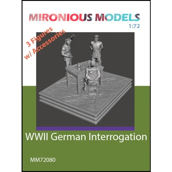 Mironious MM72080 1/72 WWII German Interrogation (3 figures with accessories) - Model Figures