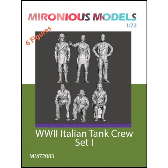 Mironious MM72083 1/72 WWII Italian Tank Crew Set I (6 figures) - Model Figures