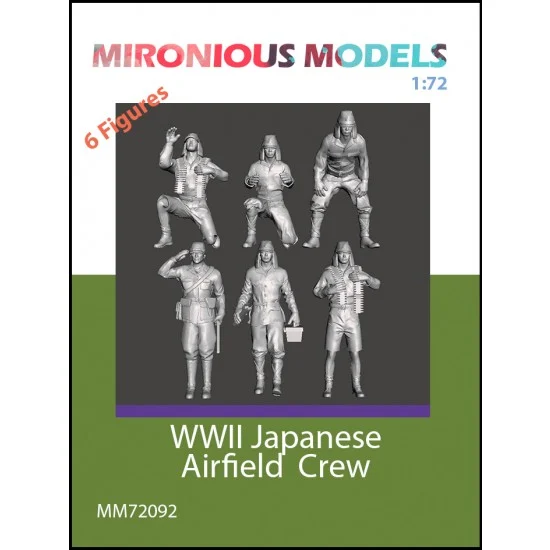 Mironious MM72092 1/72 WWII Japanese Airfield Crew with Accessories (6 figures) - Model Figures