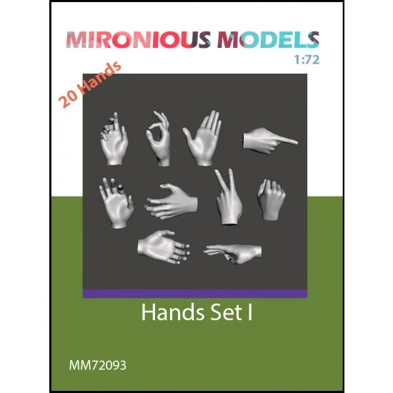 Mironious MM72093 1/72 Hands Set I (20pcs) - Model Figures
