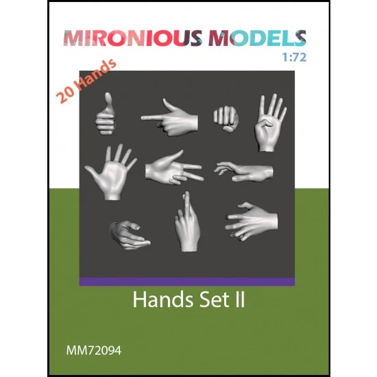 Mironious MM72094 1/72 Hands Set II (20pcs) - Model Figures