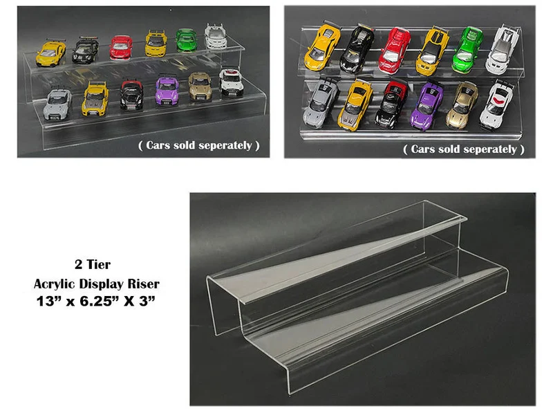 2 Tier Acrylic Stand Riser "Mijo Exclusives" for 1/64 Scale Models - Accessories