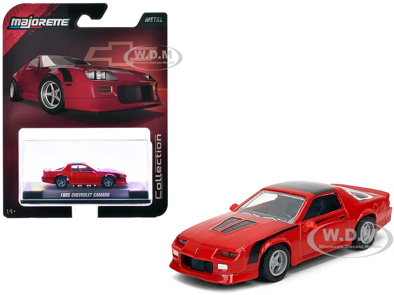 1985 Chevrolet Camaro Red with Black Top and Stripes "Collection" Series 1/64 Diecast Model Car by Majorette - Chevrolet Models