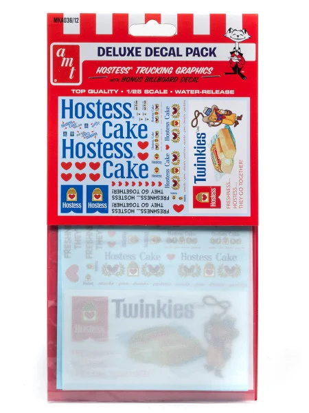 "Hostess" Trucking Decals with Bonus Billboard Decal for 1/25 Scale Models by AMT - Accessories