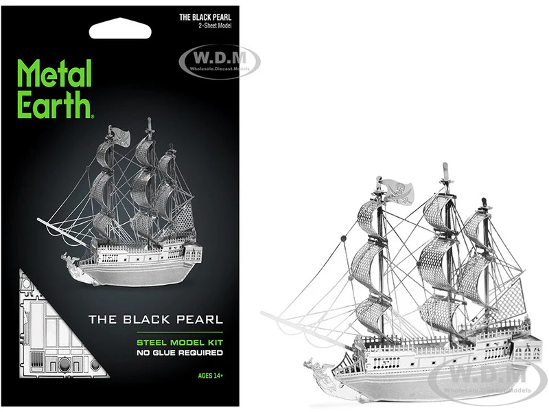 Model Kit Black Pearl Ship (Moderate Difficulty) Steel Model by Metal Earth - Model Kits (To Built)