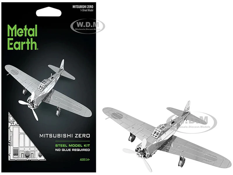 Model Kit Mitsubishi Zero Fighter Aircraft "Imperial Japanese Navy Air Service" (Moderate Difficulty) Steel Model by Metal Earth - Mitsubishi Models