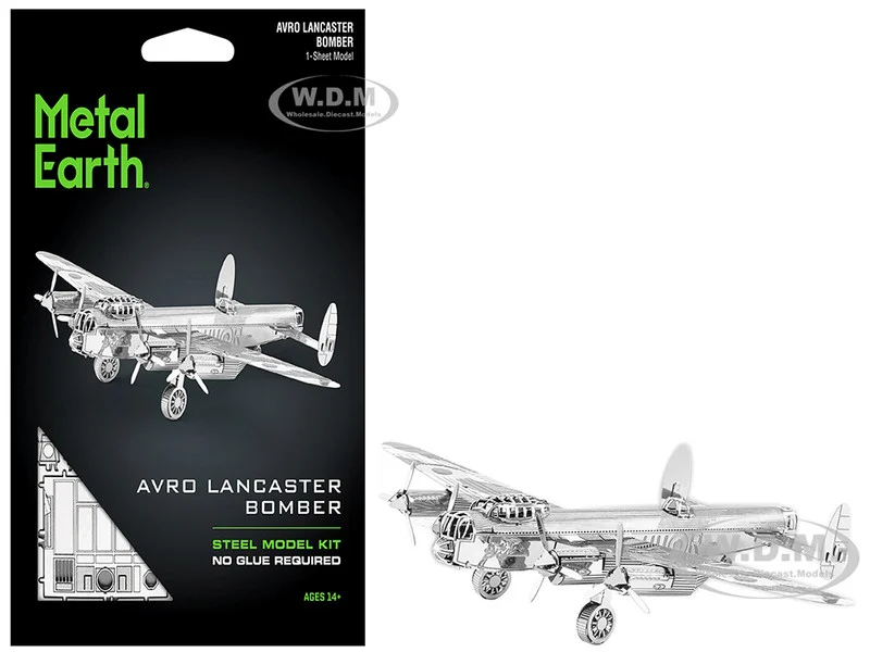 Model Kit Avro Lancaster Bomber Aircraft "Royal Air Force" (Moderate Difficulty) Steel Model by Metal Earth - Military Models