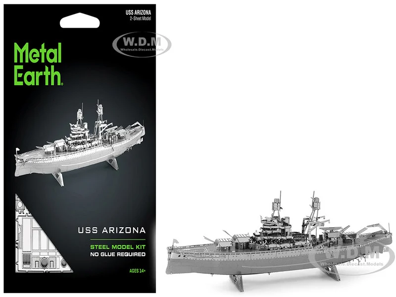 Model Kit USS Arizona Battleship (Challenging Difficulty) Steel Model by Metal Earth - Military Models