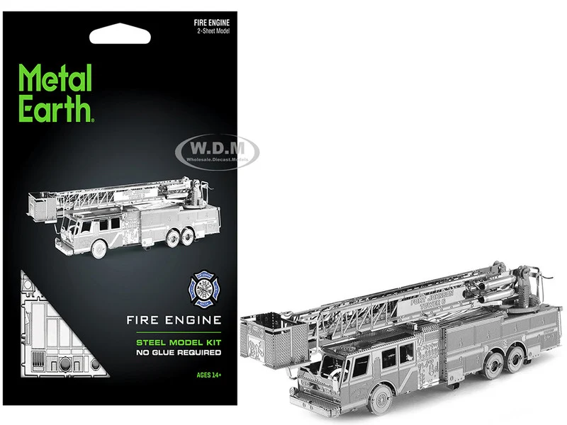 Model Kit Fire Engine "Fort Johnson Tower 6" (Moderate Difficulty) Steel Model by Metal Earth - Fire and Rescue Models