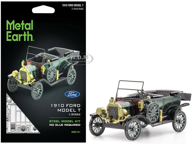 Model Kit 1910 Ford Model T Green (Moderate Difficulty) Steel Model by Metal Earth - Ford Models