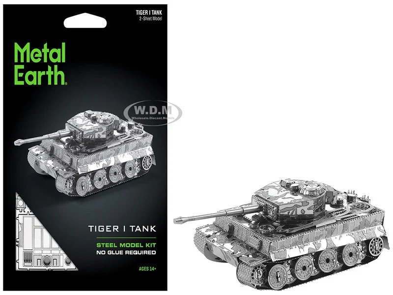 Model Kit German Tiger I Tank (Moderate Difficulty) Steel Model by Metal Earth - Military Models
