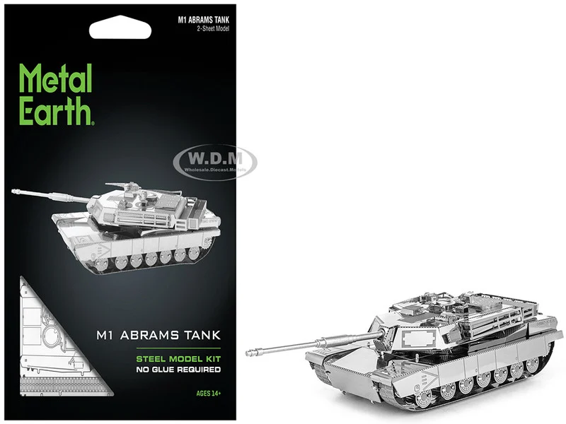 Model Kit American M1 Abrams Tank (Moderate Difficulty) Steel Model by Metal Earth - Military Models