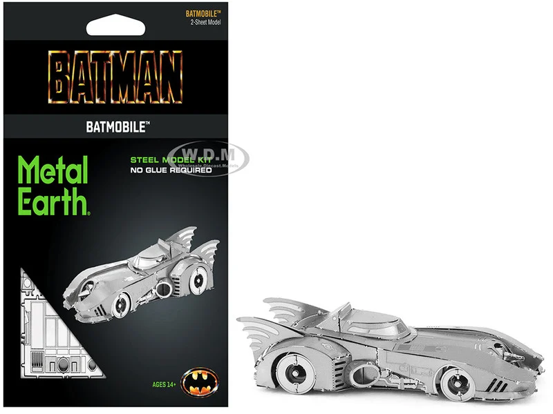 Model Kit 1989 Batmobile "Batman" (1989) Movie (Challenging Difficulty) Steel Model by Metal Earth - Movie/TV Series Models