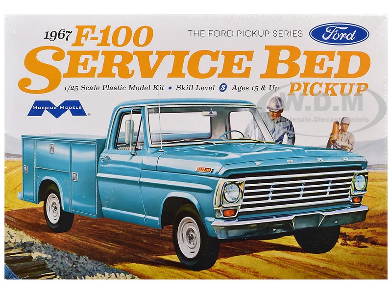 Skill 3 Model Kit 1967 Ford F100 Service Bed Pickup Truck 1/25 Scale Model by Moebius - Ford Models