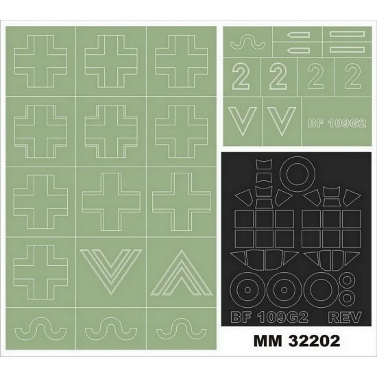Montex MM32202 1/32 Messerschmitt Bf 109G-2 Masking for Revell kits #3829