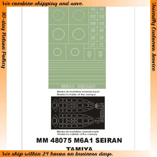 Montex MM48075 1/48 Aichi M6 Seiran Paint Mask for Tamiya kit (Canopy Masks + Insignia Masks) - Model Planes
