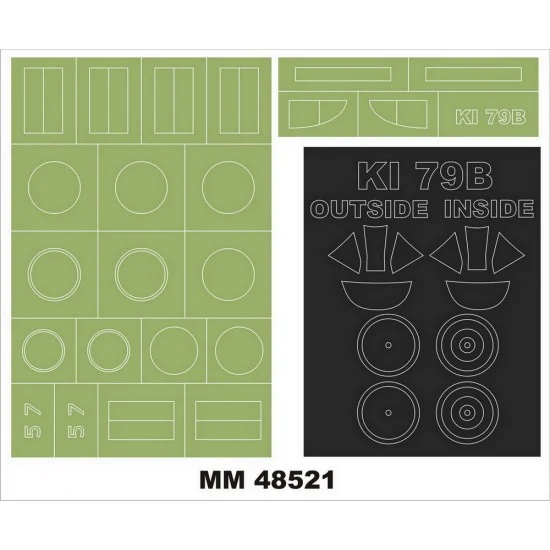 Montex MM48521 1/48 Mansyu Ki.79b Paint Masking for RS Model kit 48006 (2 canopy & 2 insignia masks) - Model Planes