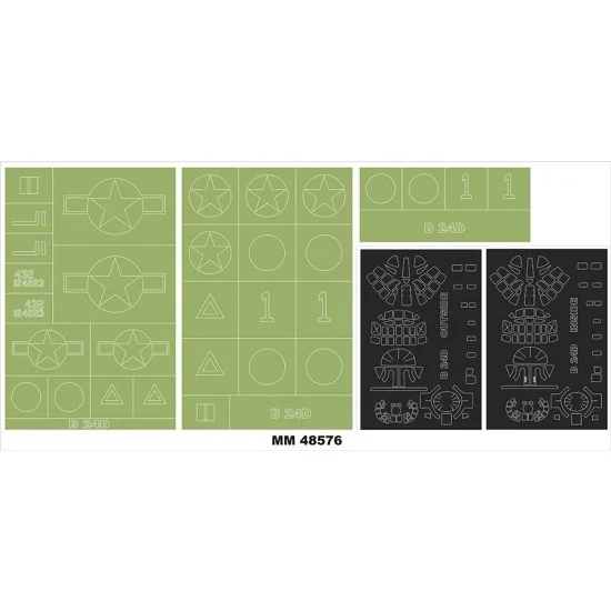 Montex MM48576 1/48 B-24D Lberator Canopy and Insignia Masking for Hobby Boss Kit 81775