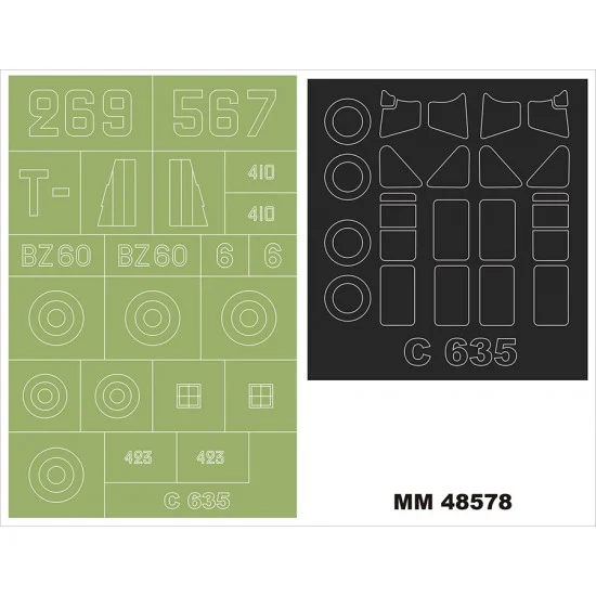 Montex MM48578 1/48 Caudron C 635 Canopy and Insignia Masking for Dora Wings Kit Dw48030 - Model Planes