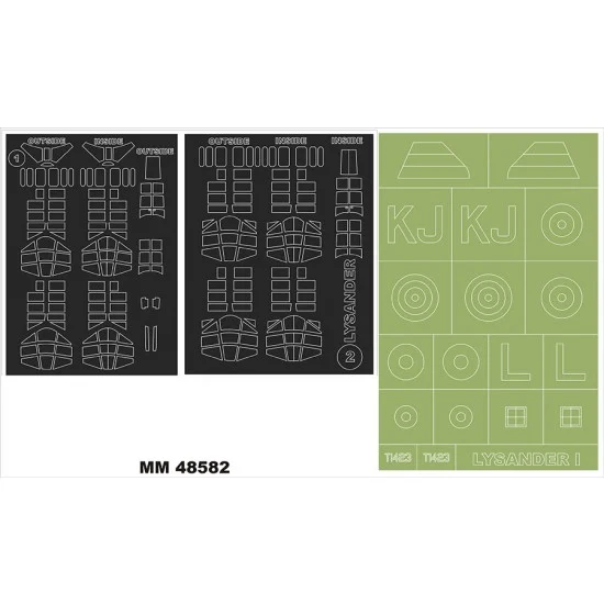 Montex MM48582 1/48 Westland Lysander I Canopy and Insignia Masking for Airfix Kit A 7116 - Model Planes