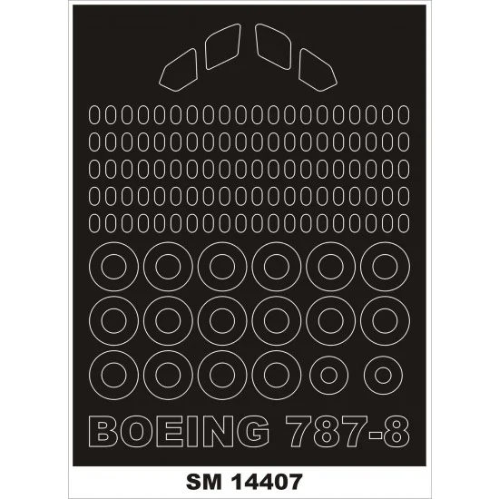 Montex SM14407 1/144 Boeing 787-8 Paint Mask for Zvezda kit (outside)