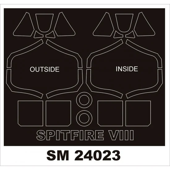 Montex SM24023 1/24 Supermarine Spitfire VIII Canopy Masks for Airfix kits - Model Planes