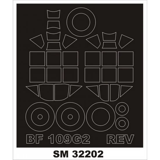 Montex SM32202 1/32 Messerschmitt Bf 109G-2 Masking for Revell kits (outside-inside)