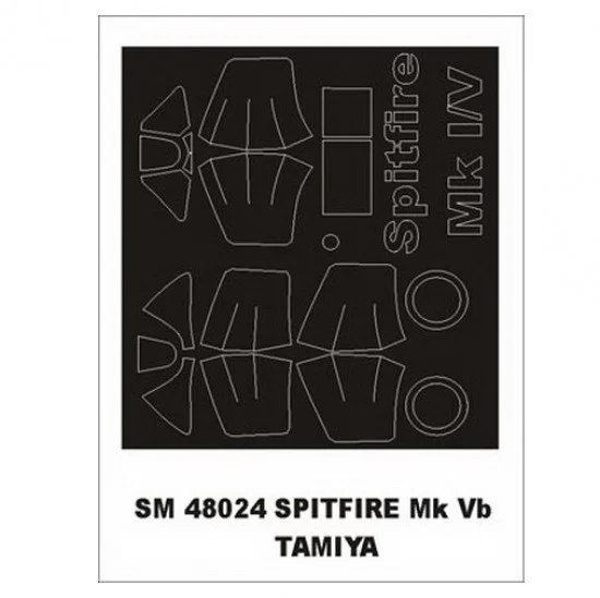 Montex SM48024 1/48 Spitfire Mk.Vb Paint Mask for Tamiya kit (outside) - Model Planes