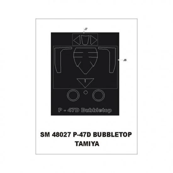 Montex SM48027 1/48 P-47D Bubbletop Paint Mask for Tamiya kit (outside)