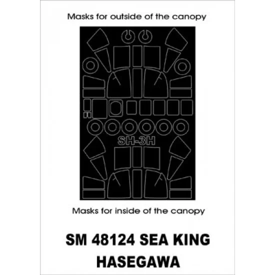 Montex SM48124 1/48 SH-3H Sea King Paint Mask for Hasegawa kit (outside-inside)