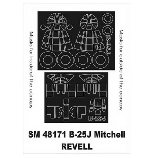 Montex SM48171 1/48 B-25J Mitchell Paint Mask for Revell kit (outside-inside)