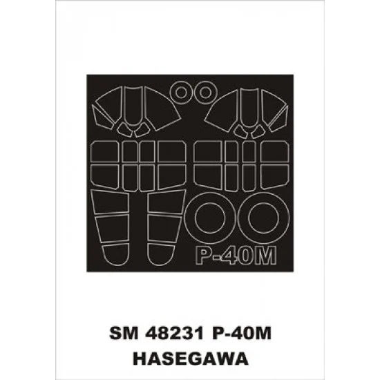 Montex SM48231 1/48 P-40M Paint Mask for Hasegawa kit (outside-inside)