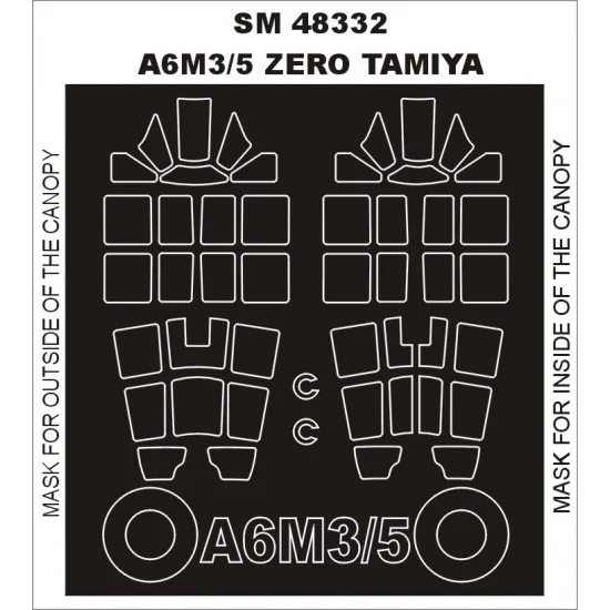 Montex SM48332 1/48 A6M3/3a/5 Zero Paint Mask for Tamiya kit (outside-inside)