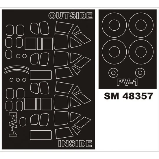 Montex SM48357 1/48 Lockheed PV-1 Ventura Paint Mask for Revell kit (outside,inside)