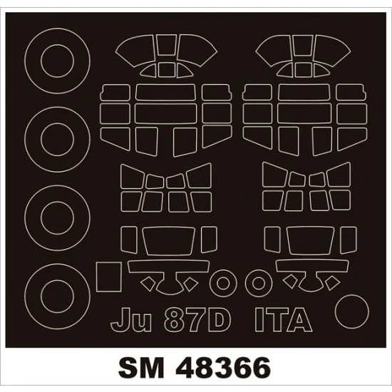 Montex SM48366 1/48 Junkers Ju 87D Stuka Paint Mask for Italeri kit (outside-inside)