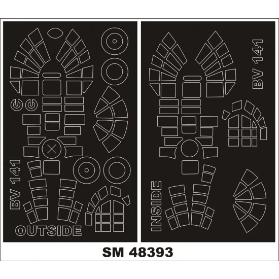 Montex SM48393 1/48 Blohm-und-Voss BV-141 Paint Mask for HobbyBoss kit (outside, inside)