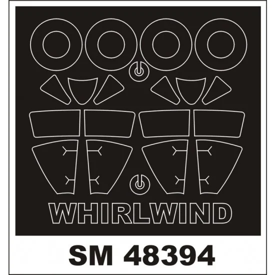 Montex SM48394 1/48 Westland Whirlwind Paint Mask for Trumpeter kit (outside, inside) - Model Planes