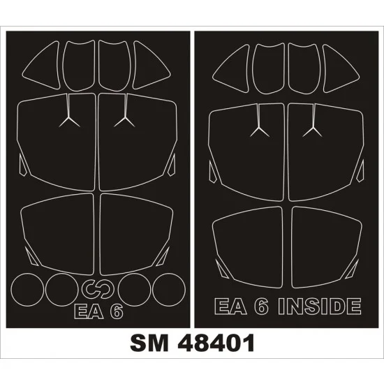 Montex SM48401 1/48 Grumman EA-6B Prowler Paint Mask for Kinetic kit (outside, inside)