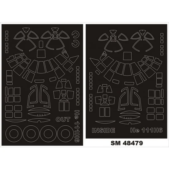 Montex SM48479 1/48 He-111H-6 Paint Masks for ICM kits (outside, inside)