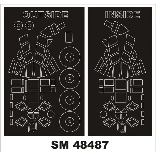 Montex SM48487 1/48 Blenheim I Paint Masks for Airfix Kit (Outside & Inside) - Model Planes