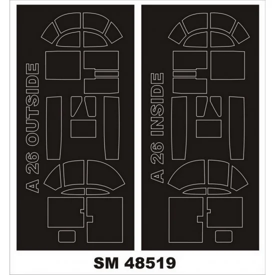 Montex SM48519 1/48 A-26B Invader Paint Mask for ICM kits (outside, inside)