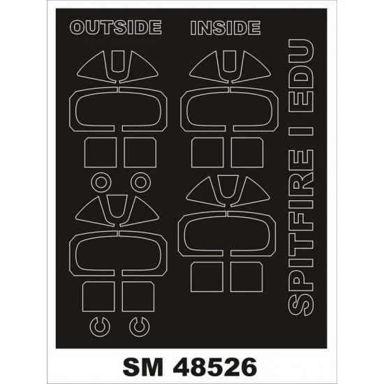 Montex SM48526 1/48 Supermarine Spitfire I Paint Masking for Eduard kits (outside, inside) - Model Planes