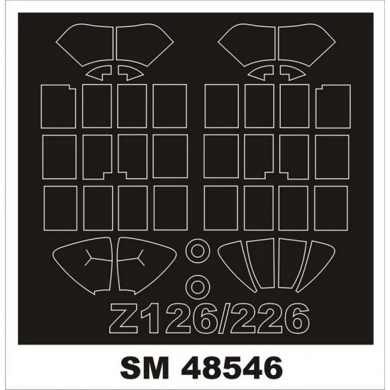 Montex SM48546 1/48 Zlin Z 126/226 Masking for Eduard kits (outside, inside) - Model Planes