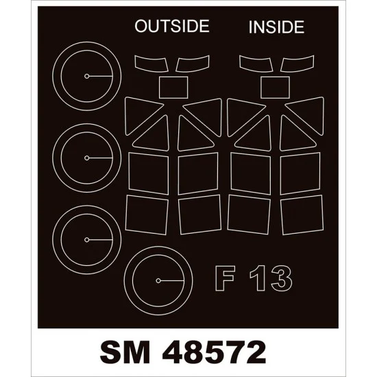 Montex SM48572 1/48 Junkers F-13 Canopy Masks for MiniArt kits